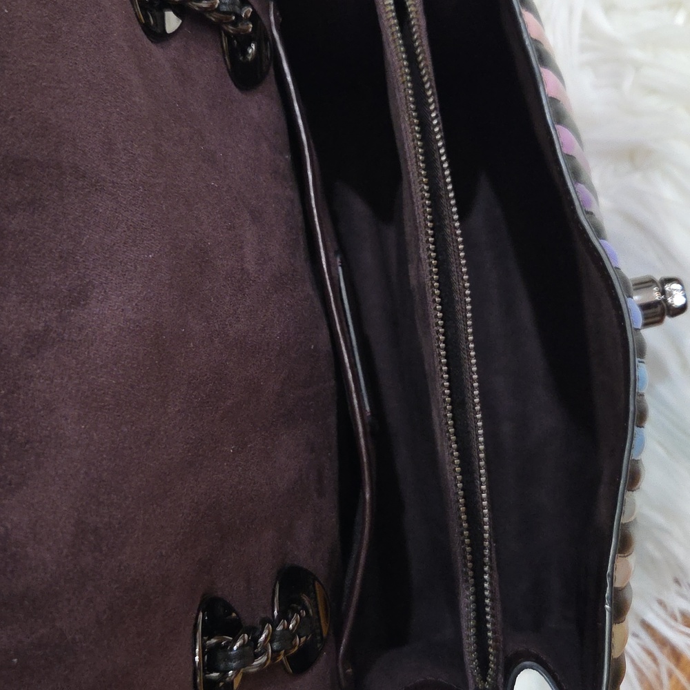 🌈🔹️COACH🔹️ Parker Ombrè Quilted Striped Multicolor Women's Bag + Wallet Set - Picture 14 of 17